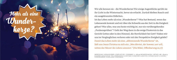 Das Wunder von Weihnachten - Ein Weihnachts-Verteilheft