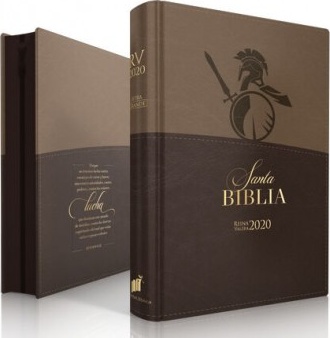 Espagnol, Bible RVR 2020, gros caractères, simili duo brun motif soldat, av. zip, tr. Dorée - Biblia Reina Valera 2020 Letra Gra