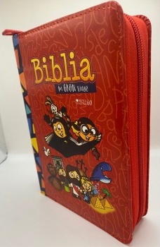 Espagnol, Bible RVR 1960 pour enfants, similicuir rose couv. Illustrée, fermeture éclair - Biblia Mi gran viaje roja i/piel RVR6