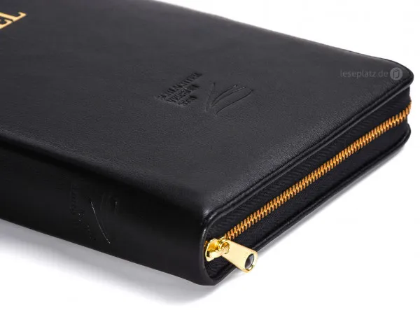 Allemand, Bible Schlachter 2000, références parallèles, cuir souple, fermeture éclair - Tranche...