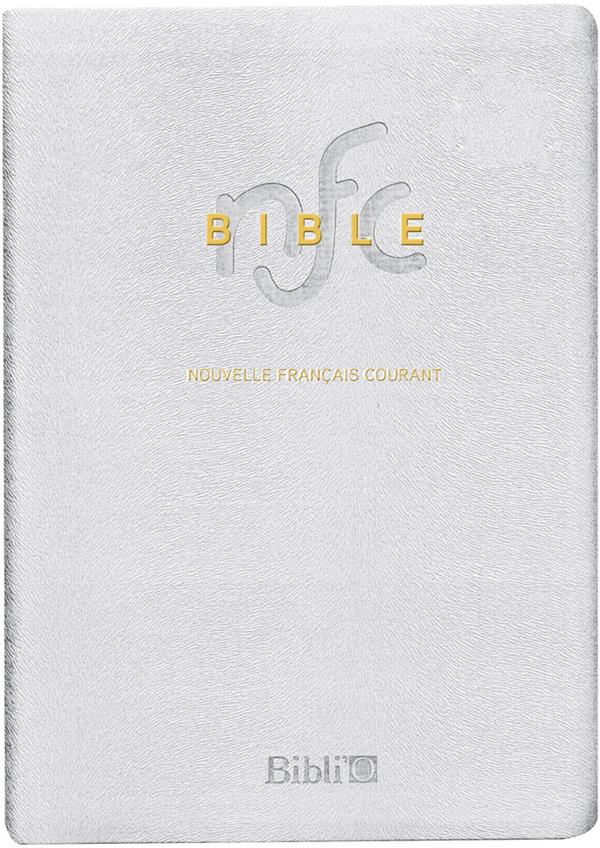 Bible Nouvelle Français Courant de mariage, compacte, avec deutérocanoniques - couverture souple fibrocuir blanche, tranche or