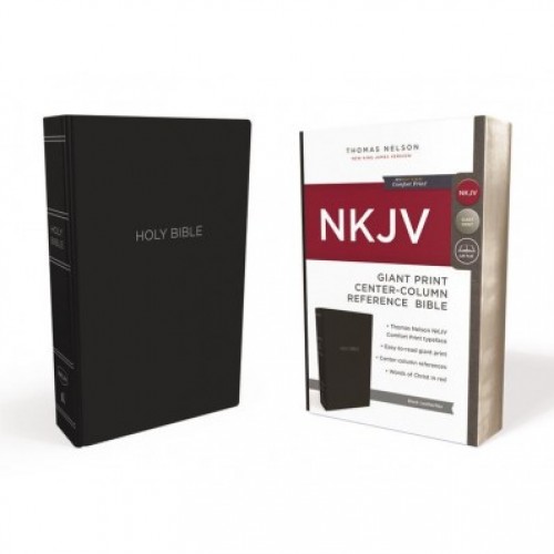Anglais, Bible de référence New King James Version, gros caractères, similicuir, noire