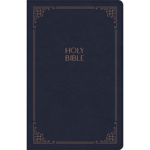 Anglais, Bible King James Version, gros caractères, format compact, similicuir, bleu marine,...