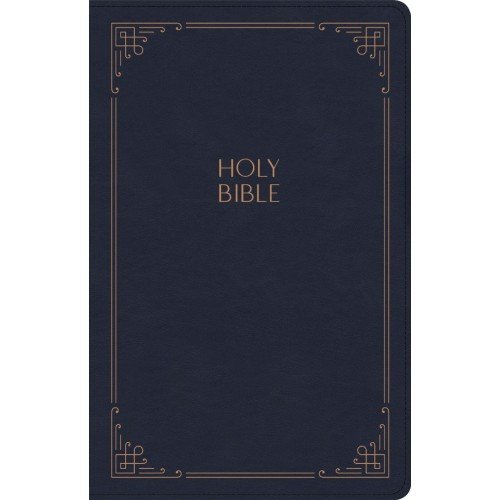 Anglais, Bible, King James Version, gros caractères, format compact, similicuir, bleu marine,...