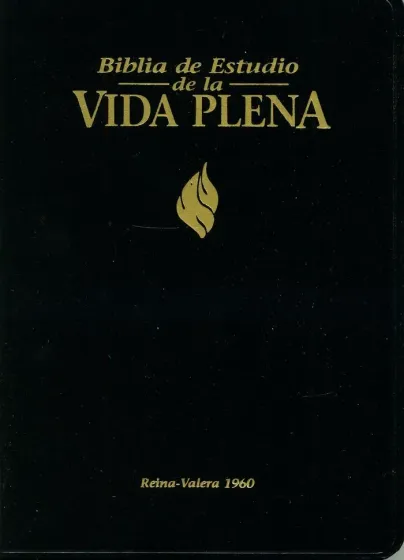Espagnol, Bible d'étude de la Vida Plena Reina Valera 1960, similicuir, noir, tranche dorée