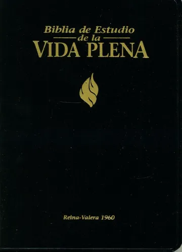 Espagnol, Bible d'étude de la Vida Plena Reina Valera 1960, similicuir, noir, tranche dorée