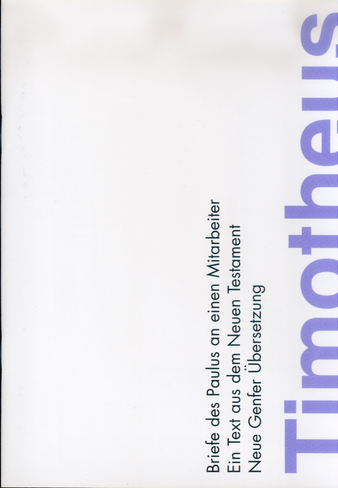 Allemand, NGÜ - épîtres à Timothée