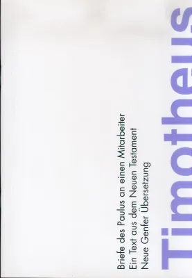 Allemand, NGÜ - épîtres à Timothée