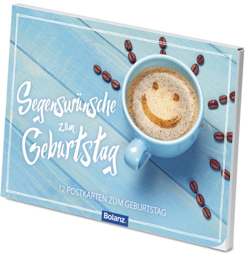 Postkartenbox Geburtstag Kaffeetasse - 12 verschiedene Postkarten in einer Box mit Magnetverschluss