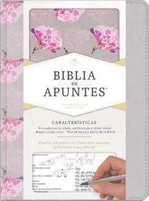 Espagnol, Bible journal de bord Reina Valera 1960, tissu imprimé gris et fleuri