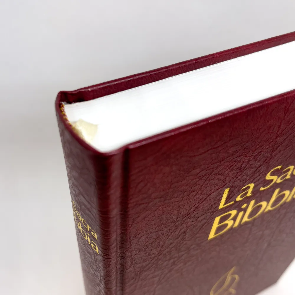 Italien, Bible NR d'étude à parallèles - rigide, grenat
